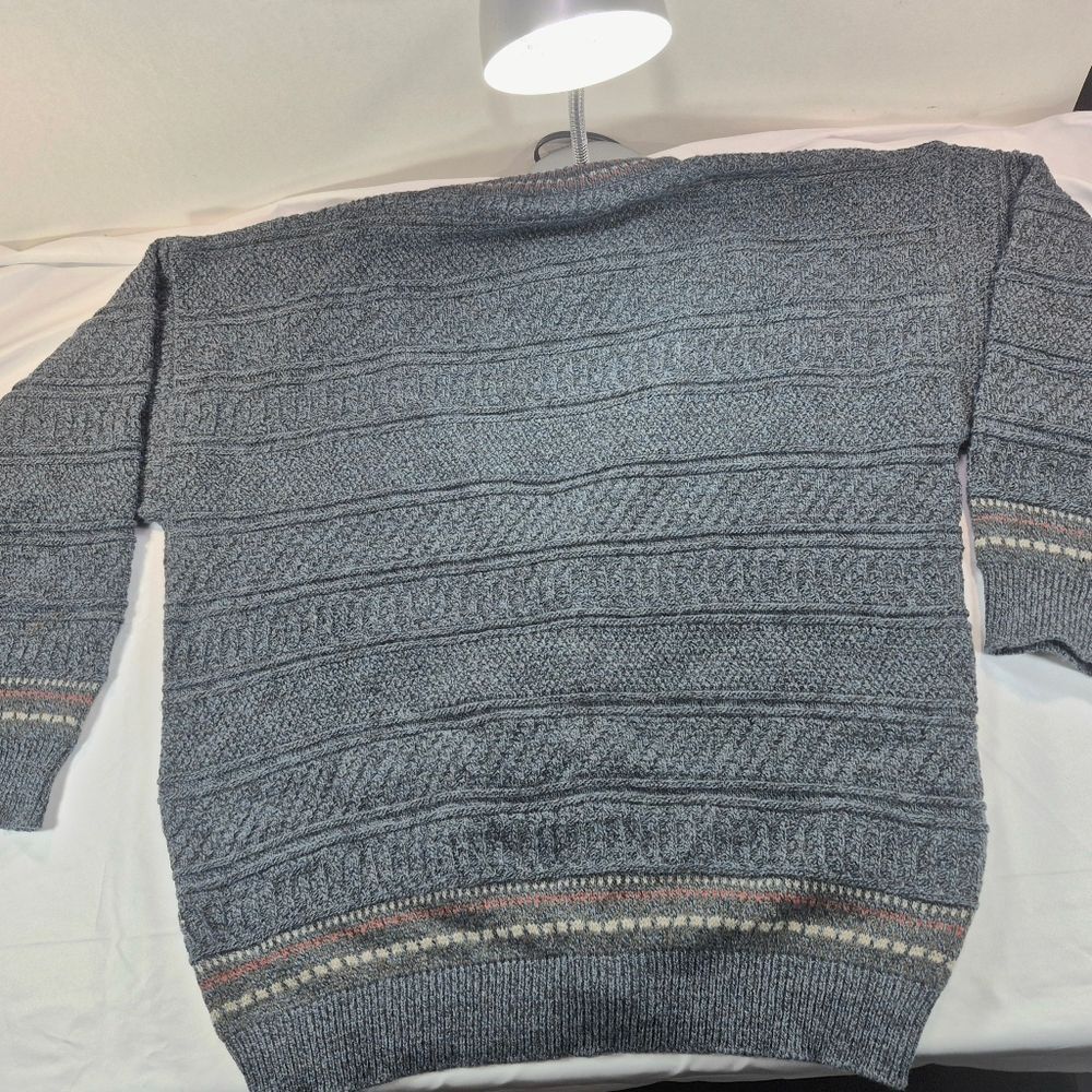 Vintage 90s Cambio Italia Men 2X Wool Blend V-Neck Cardigan Sweater Grandpa Core - Picture 10 of 11